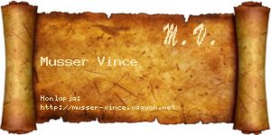 Musser Vince névjegykártya